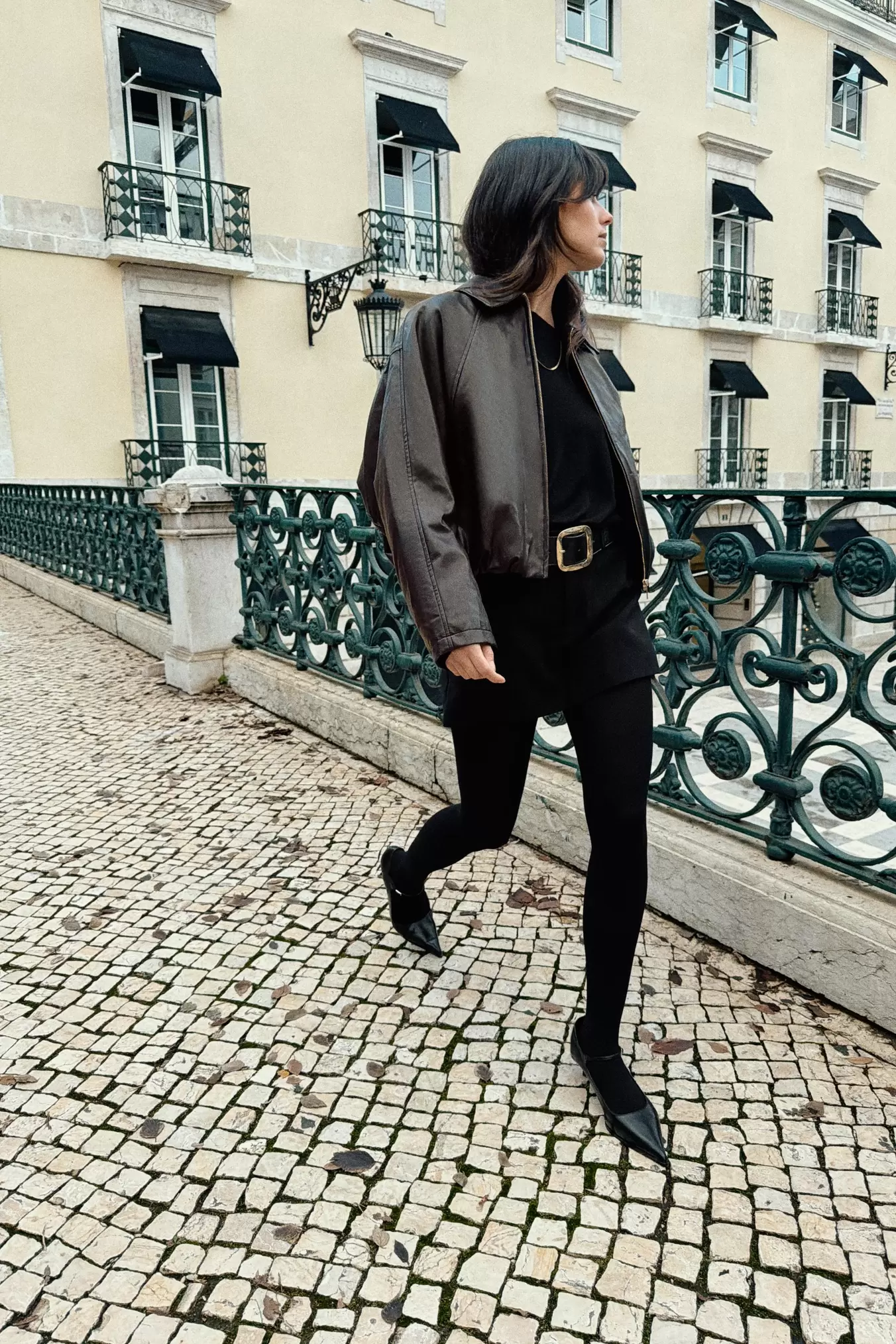 FAUX LEATHER BOMBER JACKET