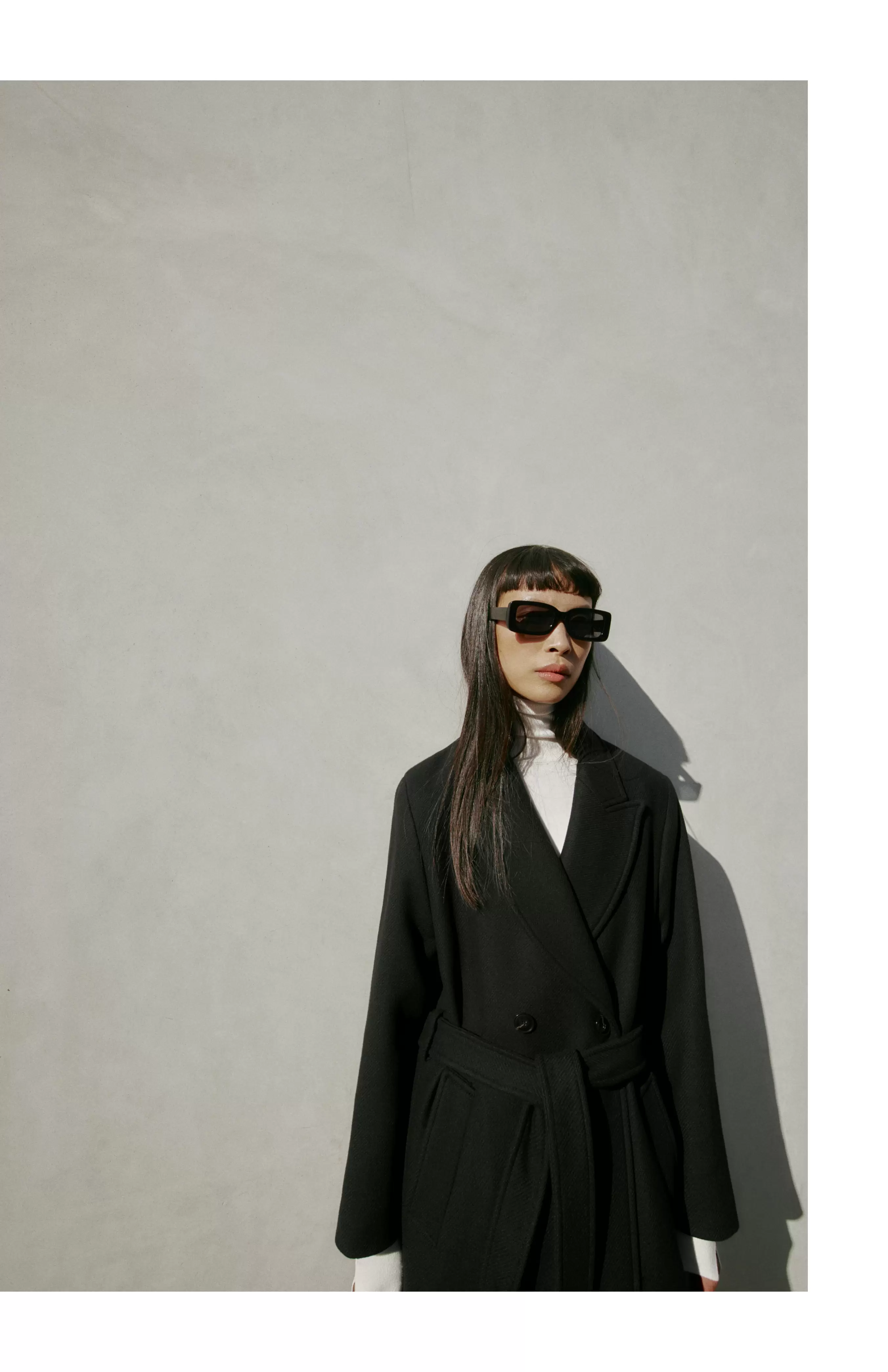 LONG WOOL COAT WITH BELT