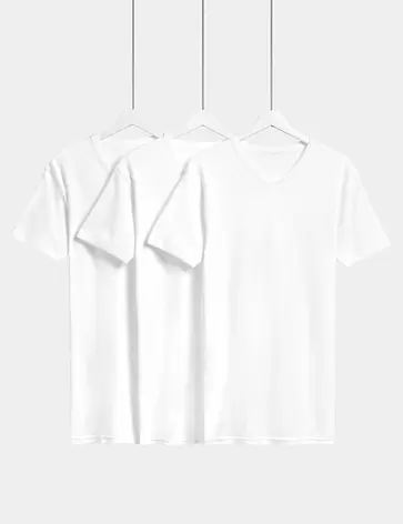 Podkoszulek z krótkim rękawem i dekoltem w serek 100% bawełny 3 szt.