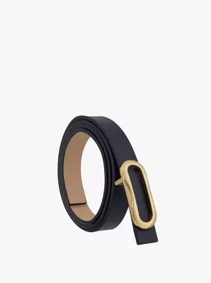 Granatowy pasek ze skóry licowej