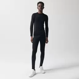 Czarne legginsy termoaktywne z domieszką wełny