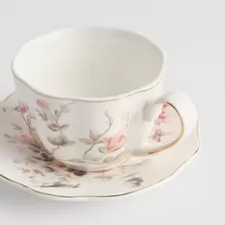 Filiżanka Ze Spodkiem Botania z motywem roślinnym