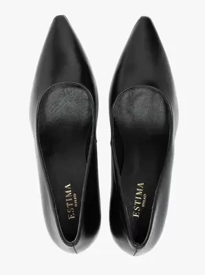 Czarne szpilki ze skóry licowej