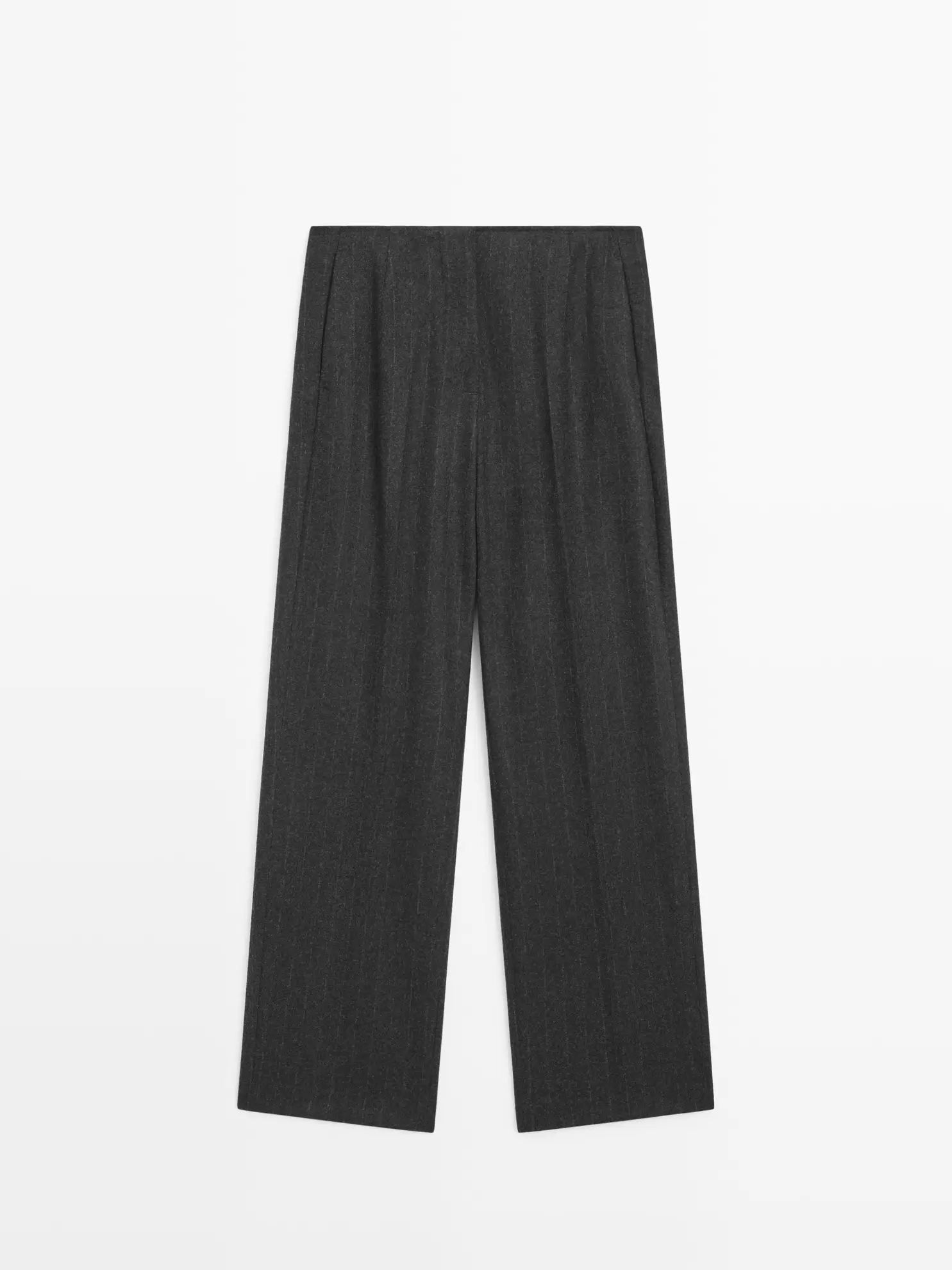 Spodnie z mieszanki wełny w paski