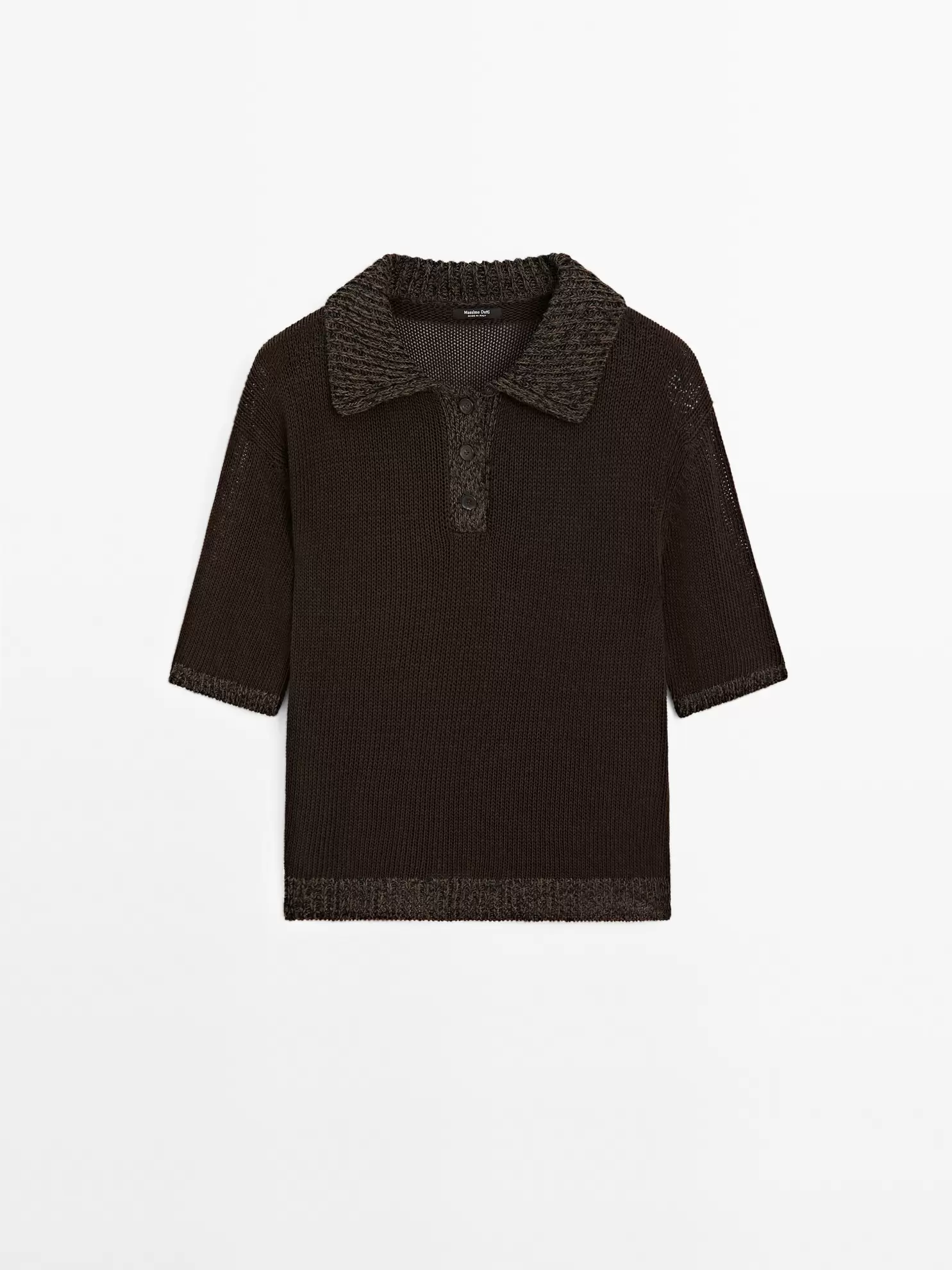 Sweter polo z kontrastowym kołnierzykiem