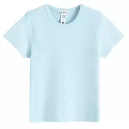 Niebieska koszulka basic z bawełny czesanej