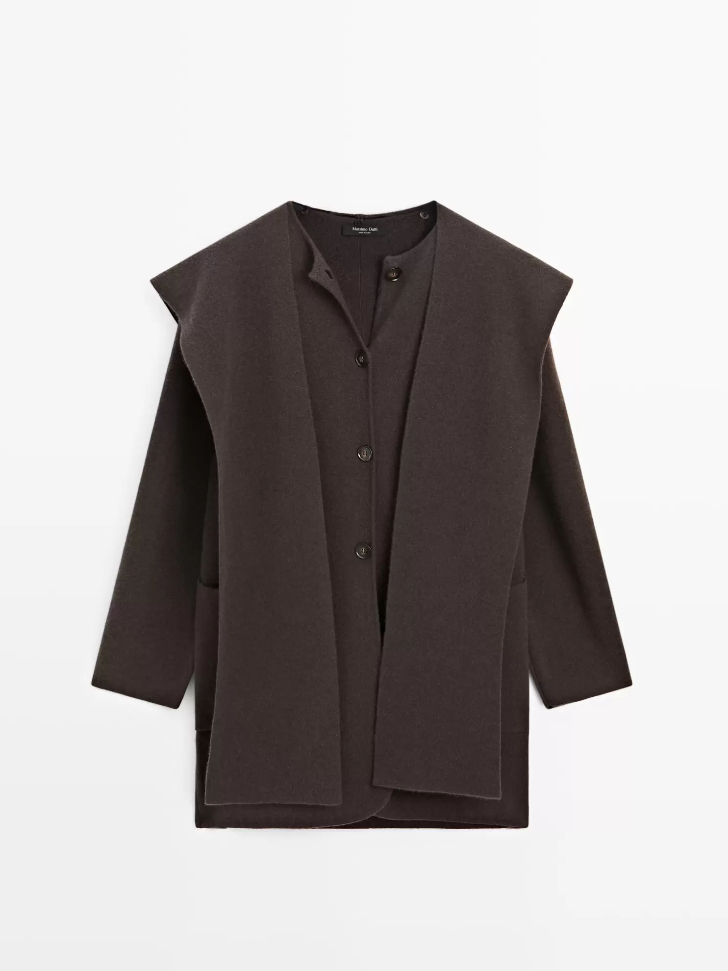 Długa kurtka z kapturem z szalikiem