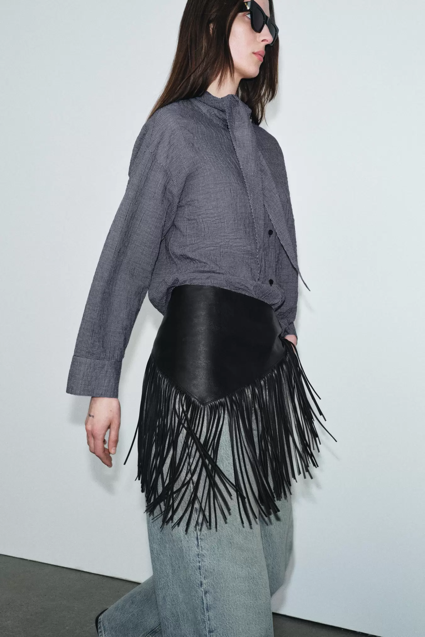 CHECK SHIRT WITH SCARF ZW COLLECTION