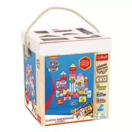 , Psi Patrol, klocki drewniane, cyferki, 54 elementy