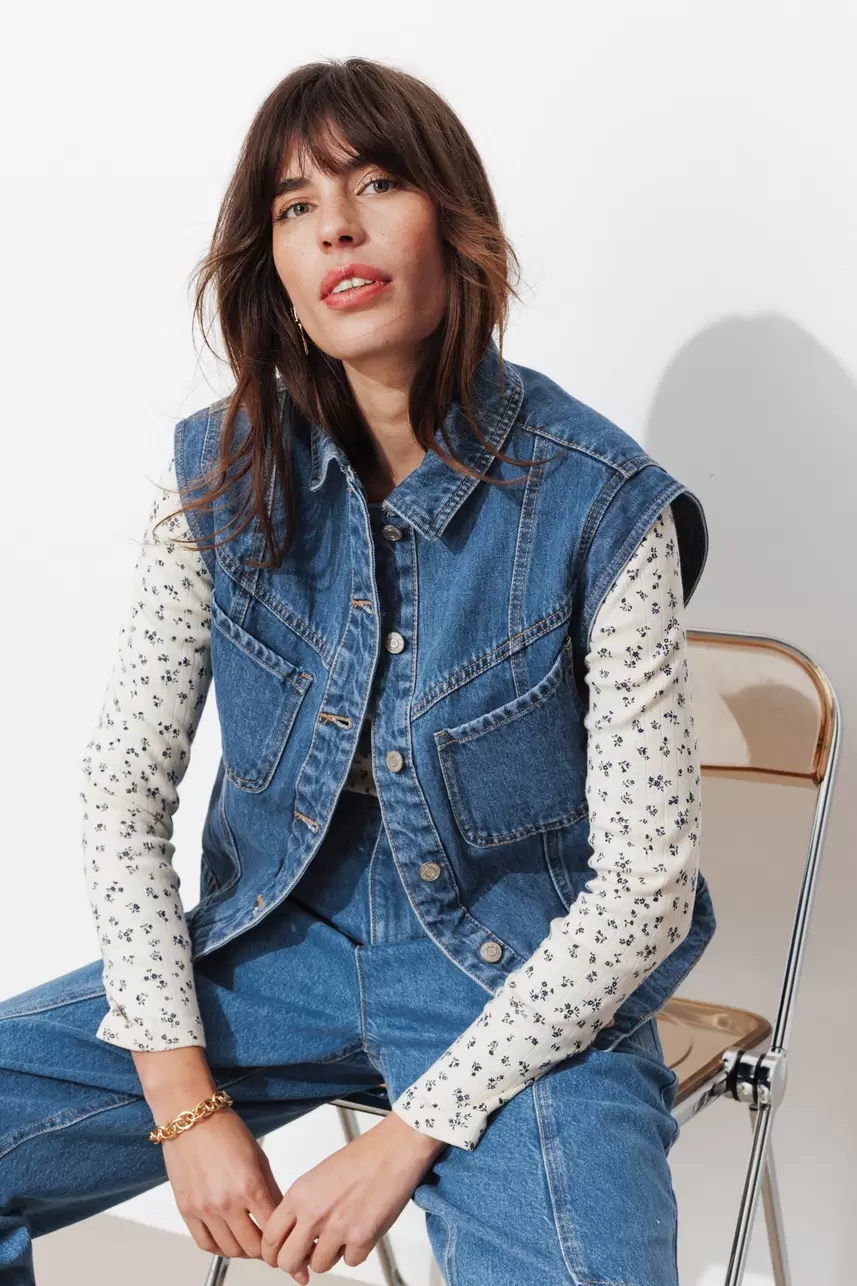 Jeansowy bezrękawnik LEONIE