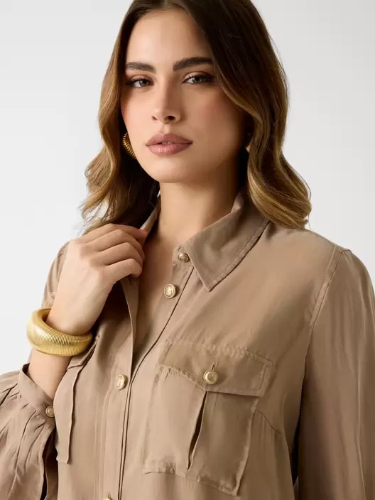 Camisa de mezcla de viscosa