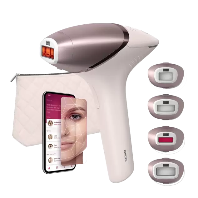 Urządzenie do fotodepilacji PHILIPS Lumea 9900 SkinAI BRI977/00 Biało-złoty