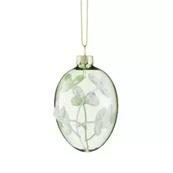 VILLA ITALIA Bombka jajko wielkanocne zielone z koralikami 9 cm