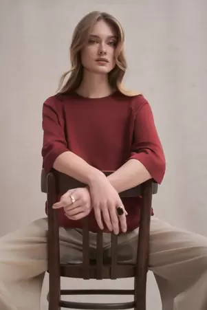 Gładka wiskozowa bluzka