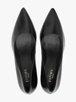 Czarne czółenka z obcasem flare