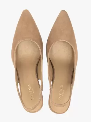 Jasnobrązowe czółenka bez pięty slingback