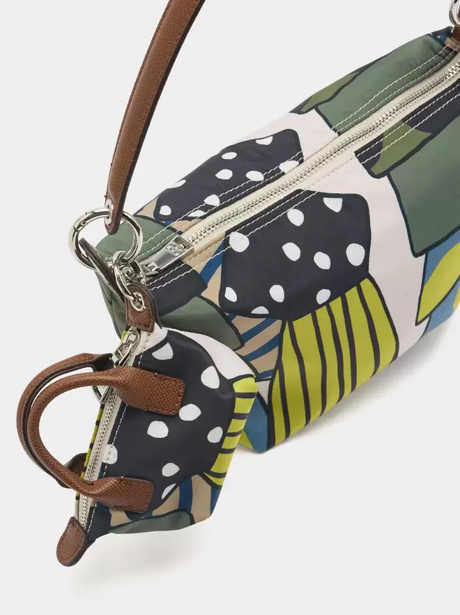 Nylon shoulder bag with strap