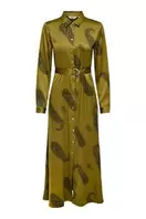 Vestido largo camisero satinado