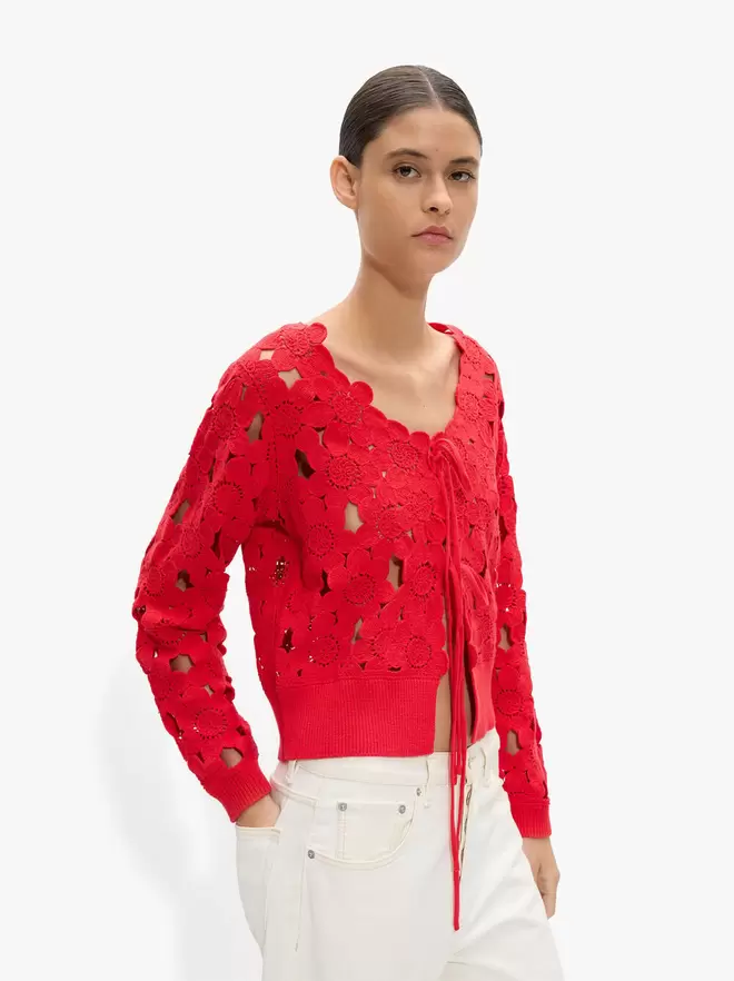 Floral crochet cardigan