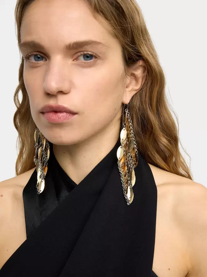 Maxi long multi-petalled earrings