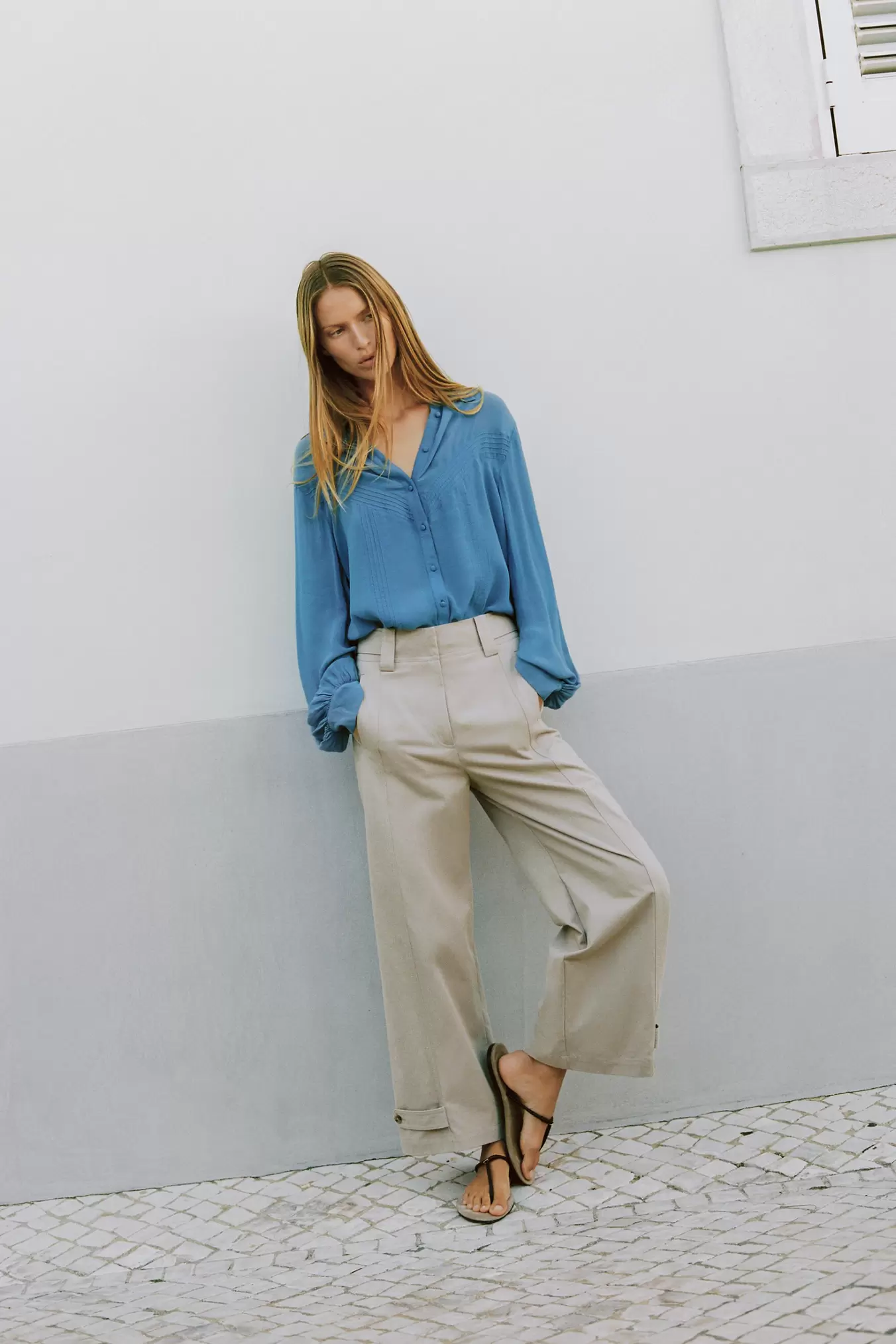 FLOWING SHIRT WITH PINTUCKS