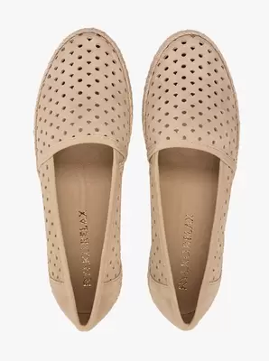 Piaskowe ażurowe espadryle