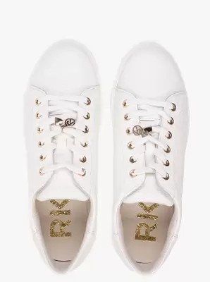 Białe sneakersy ze skóry licowej