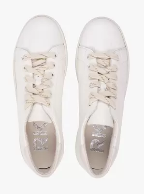 Kremowe sneakersy ze skóry licowej