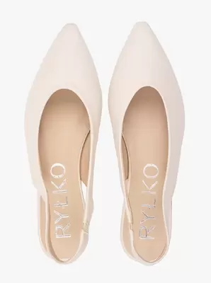 Kremowe czółenka slingback w szpic