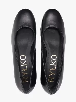 Czarne klasyczne czółenka ze skóry licowej