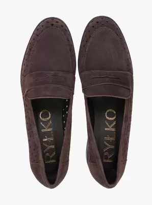 Brązowe mokasyny z perforacjami