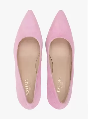 Różowe czółenka w szpic na szpilce