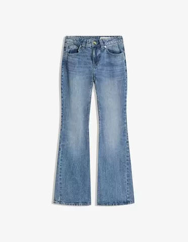 Jeansy baggy flare z niskim stanem