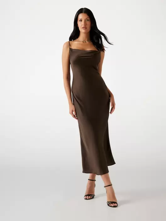 Vestido midi de satén