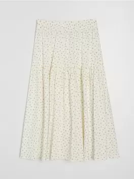 Bawełniana spódnica midi z efektem stopniowania w kwiatki
