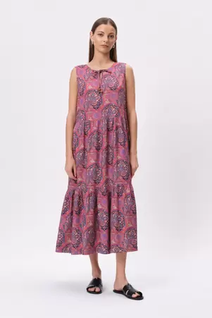 Sukienka midi z wzorem paisley