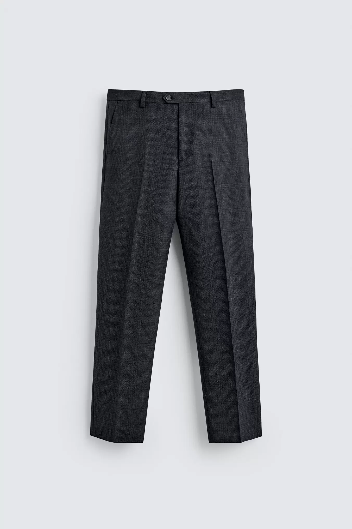 100% WOOL CHECK SUIT TROUSERS