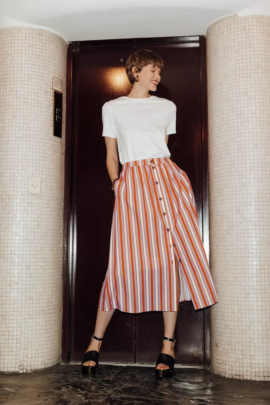 Spódnica midi w paski