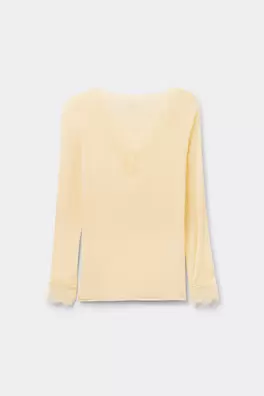 Bluzka z długim rękawem z modalu i kaszmiru z koro...