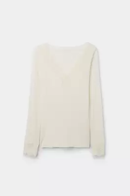 Bluzka z długim rękawem z modalu i kaszmiru z koro...