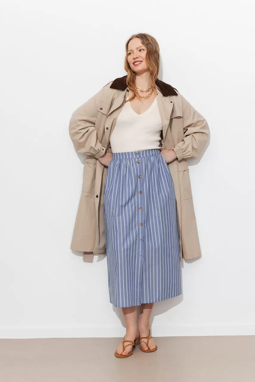 Spódnica midi w paski