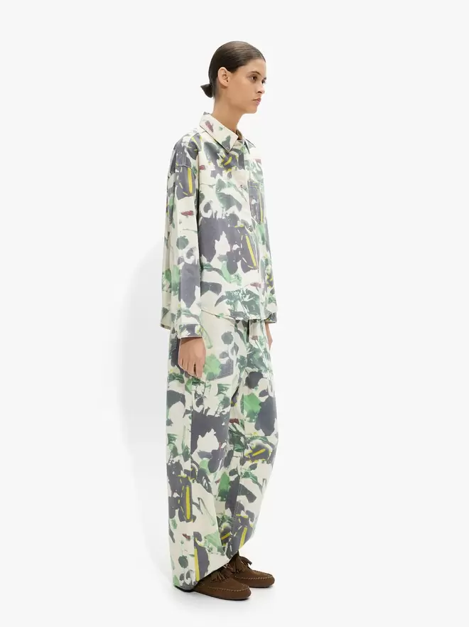 Printed jean jacket with 100% cotton