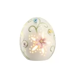 VILLA ITALIA Jajko porcelanowe ażurowe 10 cm Lampion LED LAURA