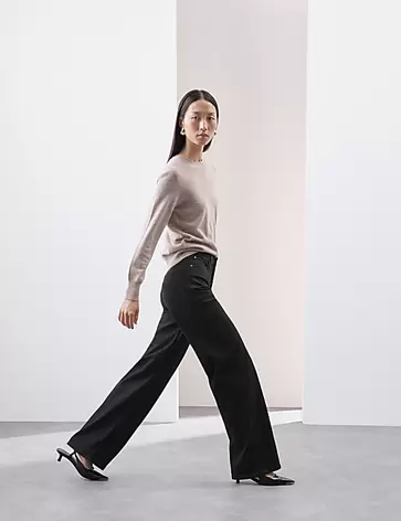 Dżinsy z szerokimi nogawkami z mieszanki lyocellu