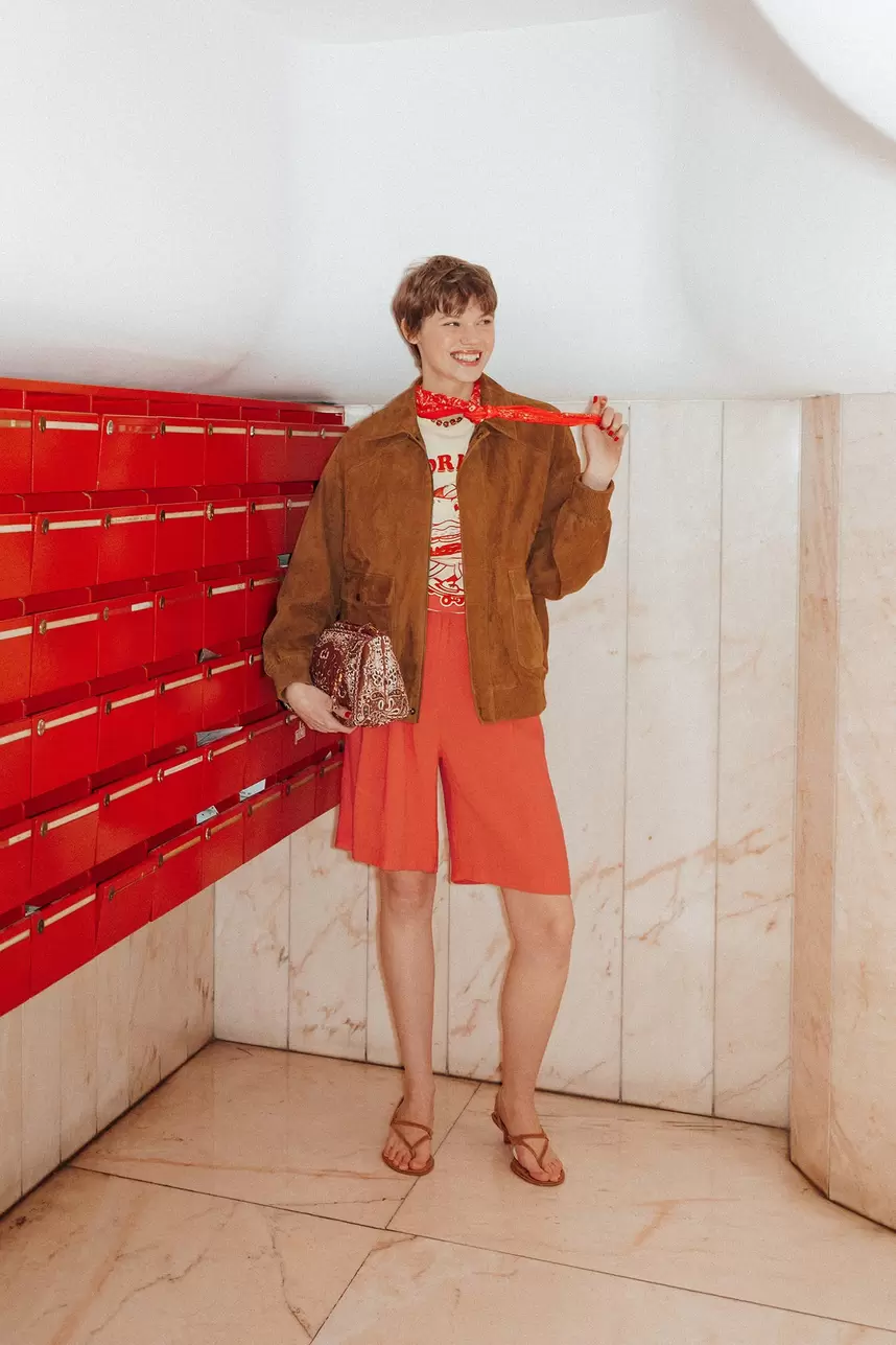 Kurtka lotnicza zamszowa