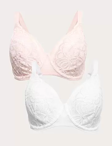 Koronkowy biustonosz Amelia Natural Lift™ z pełną miseczką (F–H) 2 szt.