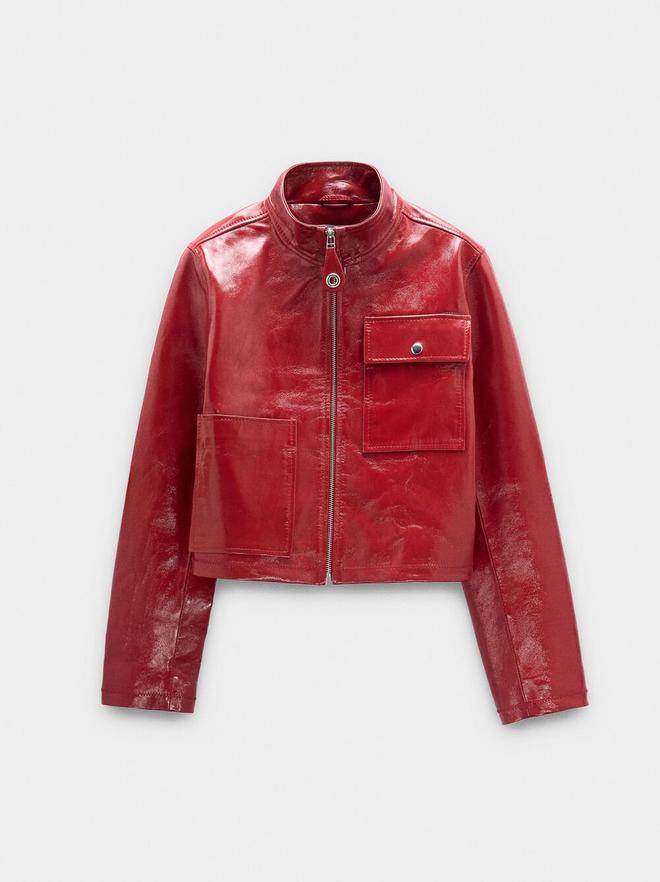 Skórzana kurtka z zamkiem błyskawicznym