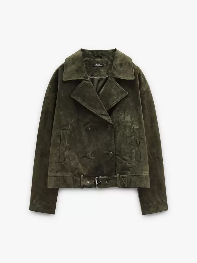 Skórzana kurtka z paskiem