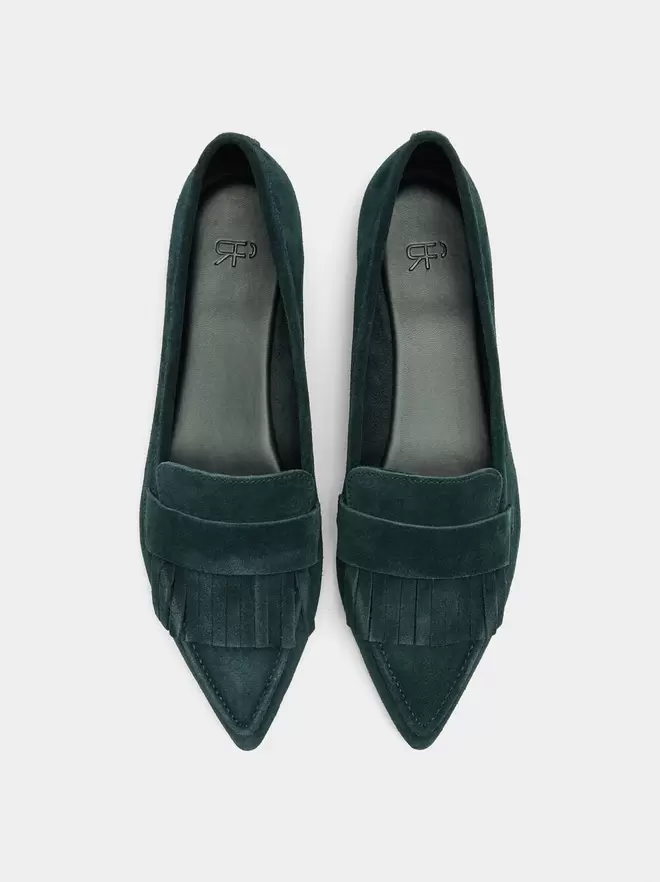 Skórzane mokasyny z frędzlami