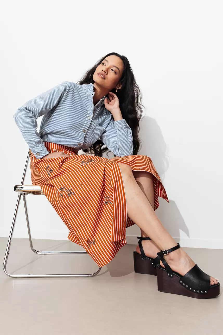 Spódnica midi w paski